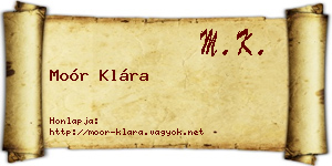 Moór Klára névjegykártya